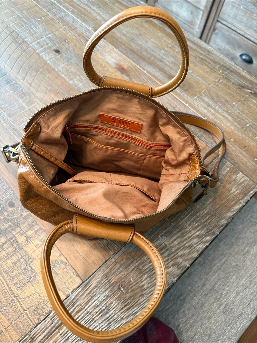 HOBO Rich Camel Color Leather Hobo Satchel